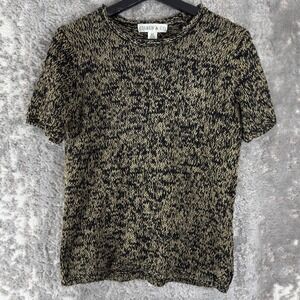 Chaus and Co Size S Casual‎ Roll Neck Top Black Short Sleeve Pullover